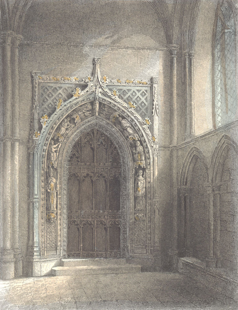 KENT. Rochester cathedral. Door the Chapter House.  1836 old antique print